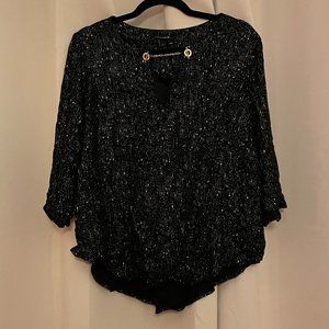 Torrid Crepe Chain Detail Blouse Black/Gold